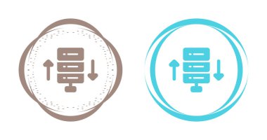 Beyaz arkaplanda izole edilmiş veri depolama ve ok simgeleri  