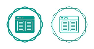Dairesel sınırlar içinde iki teal ana hatlı web tarayıcı simgesi