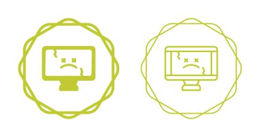 bozuk bilgisayar vektör simgeleri ayarlandı