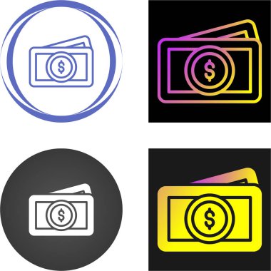 Hat para banknotları beyaz arkaplanda izole simgeleri ayarlayın