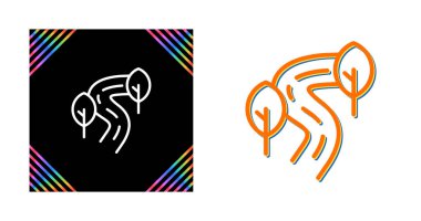 Ağaçlar arasındaki yol Web simgesi vektör illüstrasyonuName