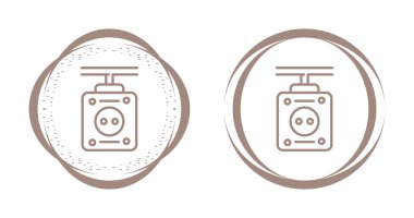 Soket Simgesi beyaz arkaplanda izole edilmiş, modaya uygun düz stil. Web tasarımınız için Rosette sembolü, logo, UI. Vektör illüstrasyonu