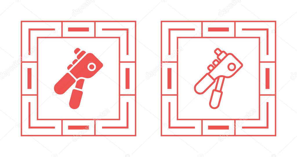 Rivet Gun Line Icon. Linear Style Sign for Mobile Concept and Web Design. Rivet Gun Tool Outline Vector Icon. Symbol, Logo Illustration. Vector Graphics