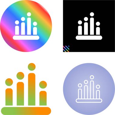 Beyaz arkaplan, düz tasarım vektör illüstrasyonunda izole edilmiş bar grafik simgeleri kümesi.