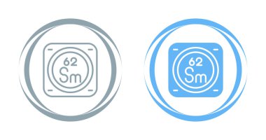 Samaryum kimyasal element simgeleri vektör illüstrasyonu