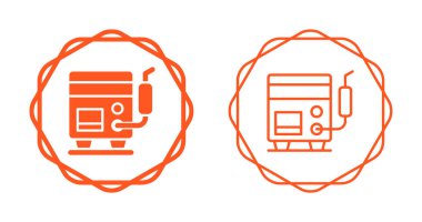 Dairesel sınırlar içinde iki turuncu jeneratör simgesi