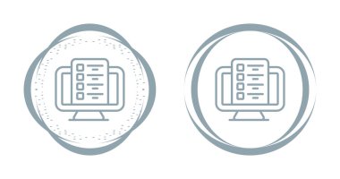 çizgi bilgisayar monitörü ekran simgesi izole vektörü