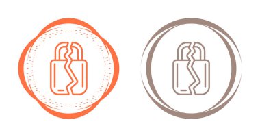 Kırık asma kilit ikon vektör illüstrasyon tasarımı