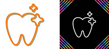 Diş sağlığı kliniği logo şablonu, diş simgesi, vektör illüstrasyonu