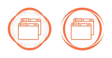 Boş Web Tarayıcı Simgesi, Düz Stil Modern Web Sitesi, Satır Sanatı. Vektör İllüstrasyonu