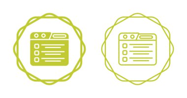 Kontrol listelerini gösteren yeşil çizgili web tarayıcı simgeleri