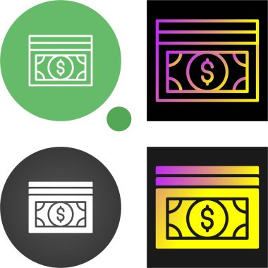 Hat para banknotları beyaz arkaplanda izole simgeleri ayarlayın