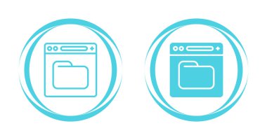 Dairesel hatlar içinde iki mavi dizin simgesi