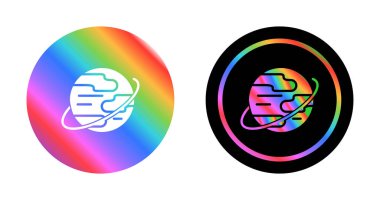 Beyaz arkaplanda izole edilmiş gezegen simgeleri