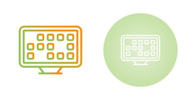 Bilgisayar Basit Simgesi, Beyaz Arkaplanda Vektör İllüstrasyonu 