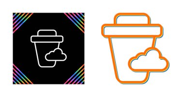 Bulutlu çöp kutusu. Basit simgeler ayarlandı 