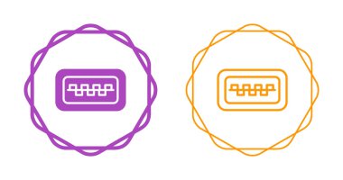 Taslaklı iki renkli usb port simgesi