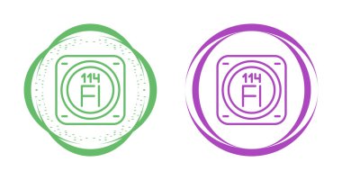 Flerovium kimyasal element simgeleri vektör illüstrasyonu