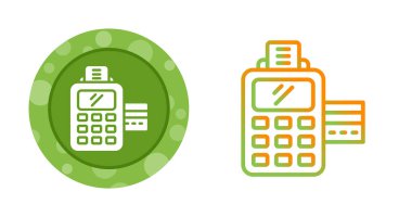 Kredi kartı gösteren dijital ödeme terminali simgeleri