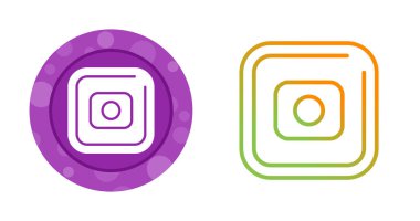 Kamera şekli ve canlı arkaplanı olan sosyal uygulama simgeleri.