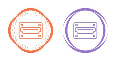 hdmi port çizgisi simge vektörü. hdmi port işareti. izole edilmiş çizgi simgesi siyah illüstrasyon