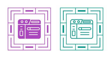 Mor ve deniz mavisi web sitesi arayüzü simgeleri karşılaştırılıyor