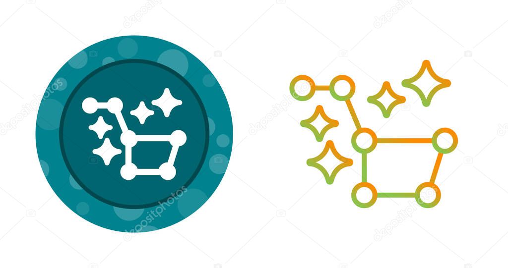 Vector illustration of the Constellation Ursa Major icon on white background