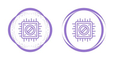 beyaz arkaplanda işlemci simgesi için renk bilgisayar çipi.