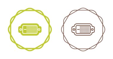 Dairesel çerçeveler içinde iki soyut mikroçip simgesi
