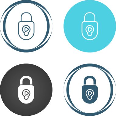 asma kilit simgesi seti, güvenlik işareti beyaz arkaplanda izole edildi. 