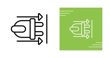 Beyaz arkaplanda elektrik prizi simgesinin vektör çizimi, elektrik ve enerji ile ilgili tasarımlar için idealdir. 