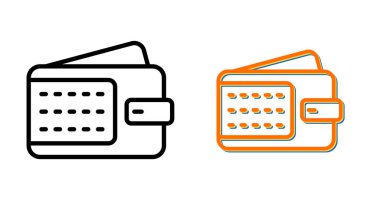 Cüzdanlar web simgeleri vektör illüstrasyonu