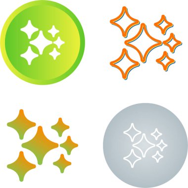 Beyaz Arkaplanda Yıldız Simgeleri Ayarlandı