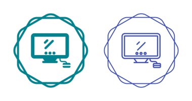 Bilgisayar Satırı Simgesi, İzole Vektör İllüstrasyonu