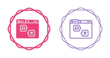 Çeviri simgelerini gösteren iki tarayıcı penceresi