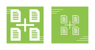 Artı sembol kullanarak birden fazla belge simgesi gruplandırılıyor