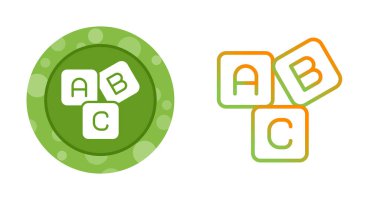 Abc Blokları Vektör Simgesi. Abc Alfabe Bebek Küp Oyuncak Vektör Sembolünü öğren. Bebek Eğitim Blokları İşareti