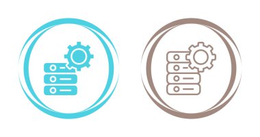 Veritabanı yönetim simgeleri ayarlandı, vektör illüstrasyonu