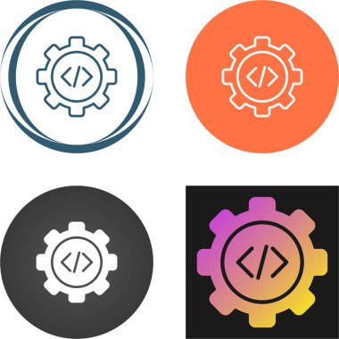 Renkli dişli simgesi, ayarlar web düğmesi, çark işareti, vektör illüstrasyonu 