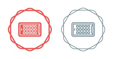 Dairesel geometrik çerçeveler içinde iki ana hatlı tuş takımı