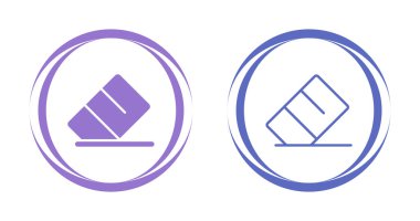 Daireler halinde mor ve mavi silgi simgeleri