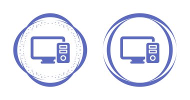 Bilgisayar Simgesi Beyaz Arkaplanda İzole Edildi, Vektör Resimleri 