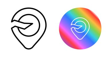 Kırık yer. GPS navigasyonu için cep telefonu simgeleri 