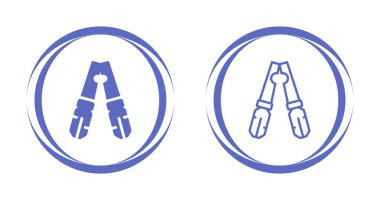 Kablo Crimper simgeleri seti, vektör illüstrasyonu basit tasarım