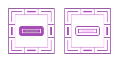 Beyaz arkaplanda modern USB Tip-C port simgesi 