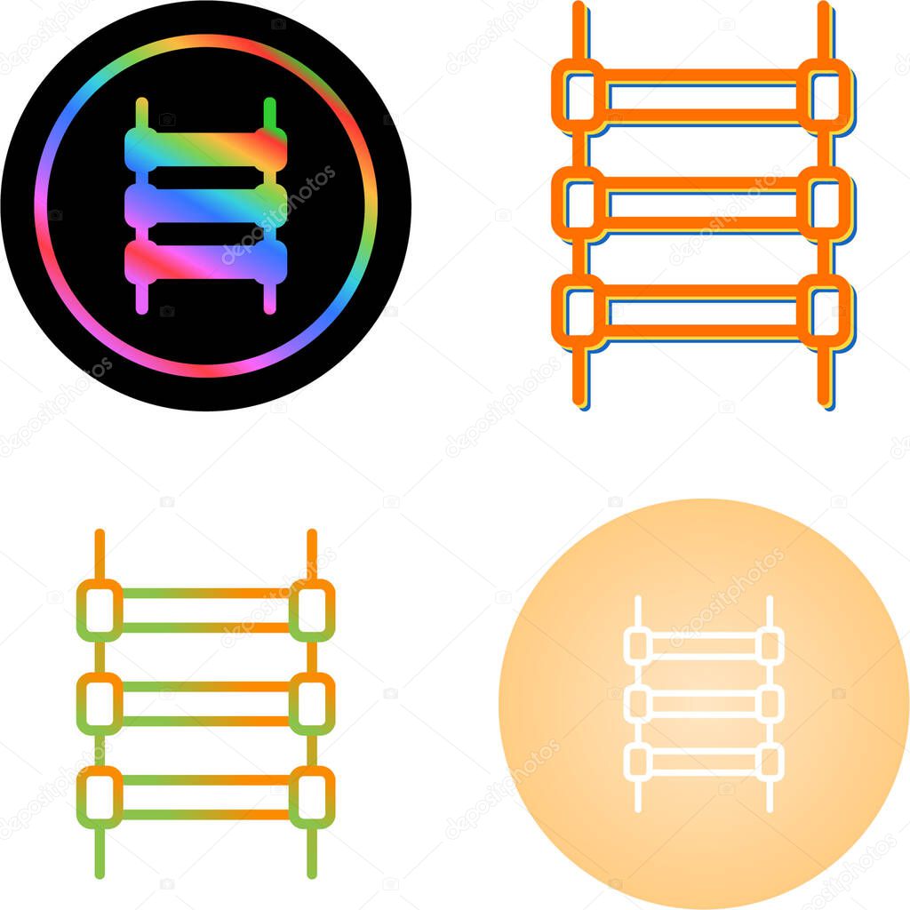 Set of track rails icons isolated on white background, vector illustration