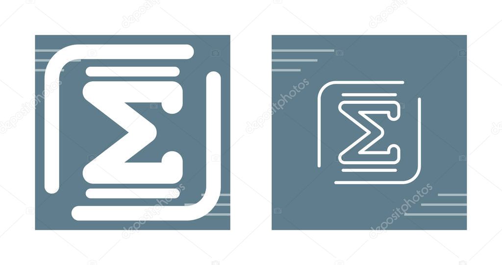 Sigma letters icons set, vector illustration