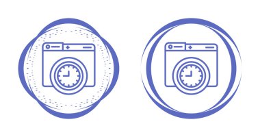 Beyaz arkaplanda saat simgeleri olan bilgisayar web sayfaları, vektör yanılsaması  