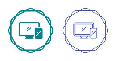 Monitör ve akıllı telefon gösteren dijital aygıtlar simgeleri