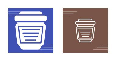 Bir paket kahve fincanı ikonu. Düz tasarımda vektör illüstrasyonu